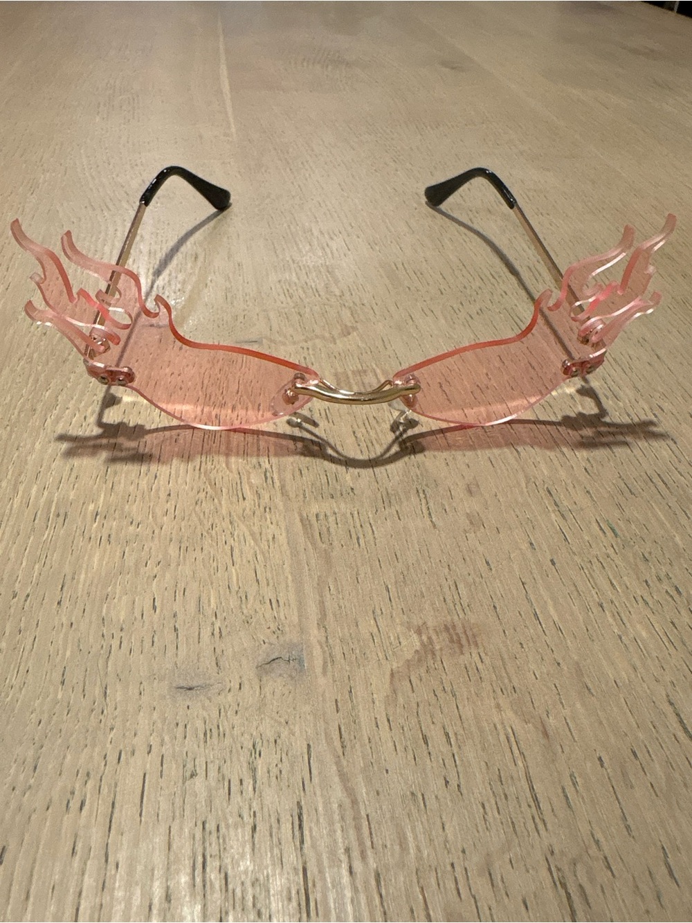 Rimless Pink Flame Lens Sunglasses - Women's Fashion Accessory